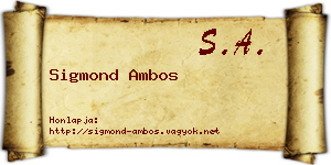 Sigmond Ambos névjegykártya
